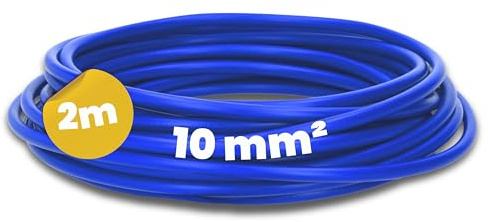 Kalitec 2m H07V-K 10 mm² Dunkelblau Verdrahtungsleitung - Aderleitung | H07V-K Litze 10mm2 - Feindrähtiges Kupferkabel für Schaltschrank & Zählerschrank - Flexibel bis 1000V Wechselspannung