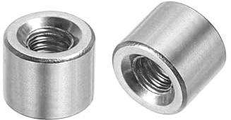 QUARKZMAN 10 Stück M3 Runde Verbindungsmuttern, 304 Edelstahl Kupplungsmutter 4mm/0,16 Länge Hülse Stange Stabmutter für Halterung, Grobgewinde M3x4x6mm