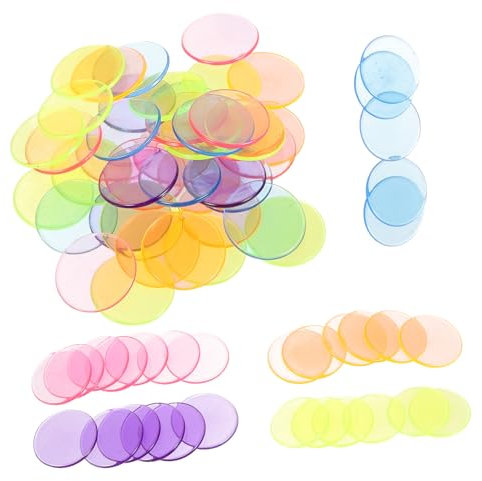 CIYODO 300stücke Bingo Chips Transparente Farben Zählmarken Für Bingo Und Lernspiele Für Zählen Und Sortieren Hochwertige Leichte Und Tragbare Spielchips