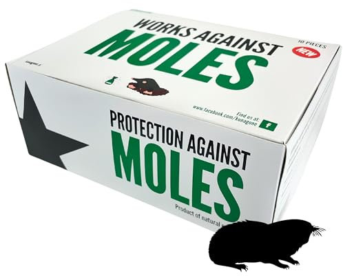 Lucze Deterrente naturale per talpe, non tossico, protezione contro le talpe, 10 sacchetti, forte odore di animali da giardino