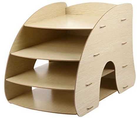 GODFSAHG Bücherregal aus Holz, Bücherregale, Papier-Organizer, Ordner-Regal, Lagerregal, Briefablage, Organizer, Desktop-Organizer, Papierablage, mehrschichtige Schublade für Bürobedarf