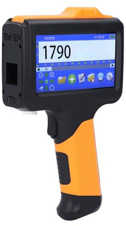 Bewinner Tragbarer Handdrucker – 12,7 Mm 600 DPI Bluetooth Handheld Printerjet mit Kartusche & 4,3-Zoll-Touchscreen, Handheld Inkjet Printer für Text, Zahlen, Symbole QR