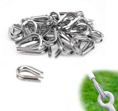 YFaith 35 Pezzi Morsetti per Cavo in Acciaio Inossidabile 304, Redance per Corda Metallica M4, Capicorda per Cavi, Funi Metalliche per Antenne, Stendibiancheria