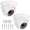 QWORK® 2 x Videocamera Telecamera Finta di Sorveglianza da Esterno/Interno, LED Rosso Lampeggiante, Colore Bianco