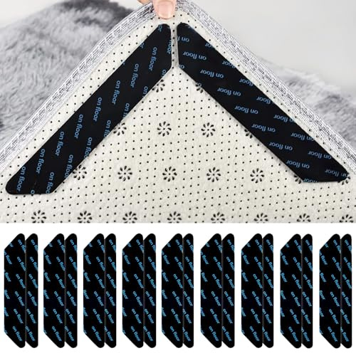 Nicklin Antirutschmatte für Teppich Klebepads, 18 Waschbar Non-Slip Matte | Antirutsch Teppich Pads Wiederverwendbare Teppichstopper PU-Material, Einfach zu Verwenden, für Hartholzböd