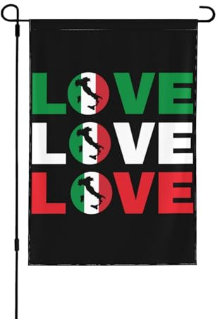 Bandera italiana de jardín de 30 x 45 cm: pancarta italiana de doble cara para jardín o césped (sin asta)