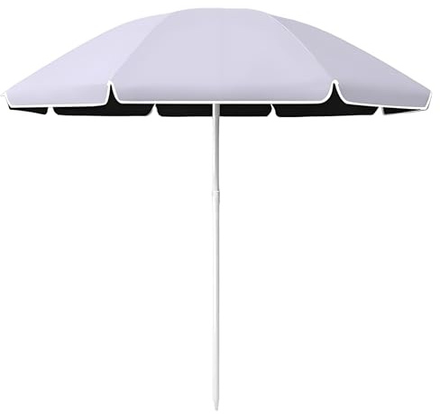 Parasol de Terrasse Rond Réglable en Hauteur, Parasol de Plage Portable À 8 Baleines, Parasol de Jardin UPF50+ pour Pique-niques Camping, sans Base(Purple,220cm/7.2ft)