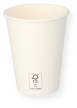 Nette 1000 Stück Pappbecher weiß, Einweg Coffee to Go Becher - 300ml, Kaffee to go Becher Pappe, 12oz Trinkbecher für Tee, Einwegbecher, Papierbecher, Kaffeebecher to go, Kaffeetassen, Ø 90 mm