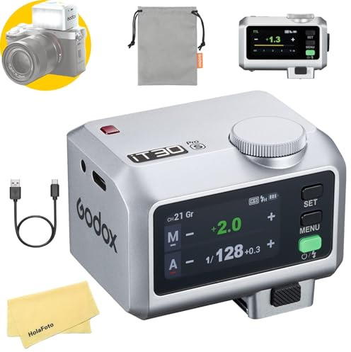 GODOX iT30 Pro S iT30Pro-S Flash para Sony Cámara Speedlite,2.4G TTL 1/8000 HSS,Batería de Iones de Litio de 7.4V/90mAh,Tiempo de Recarga de 1.5s,560 Disparos Máxima Potencia,GN15,con Zapata Estándar