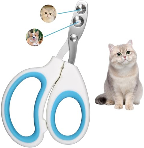 Krallenschere Katzen Doppelloch, Katzen Nagelschere, Katzenkrallen Schneider, Ausgezeichnete Krallenschere Liegt gut in der Hand, katzen nagelschere ist sehr einfach und sicher anzuwenden (Blau)