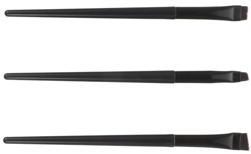 Alipis 3 Stück Eyeliner Pinselset mit Flachem Eyelinerpinsel aus Aluminium und Kunststoff Glattes Formen Doppelfunktional für Professionelles Augen Make Up