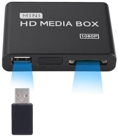Mini-Lecteur multimédia Full HD 1080p - Compatible USB, MMC, RMVB, MP3, AVI et MKV