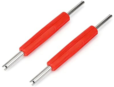 DikGifk Ventilausdreher,2 Stück Edelstahl Ventilschlüssel, Autoventil Reifenventil Ventilausdreher, geeignet für Auto/Motorrad/Fahrrad Reifen Reparaturwerkzeug (Rot)