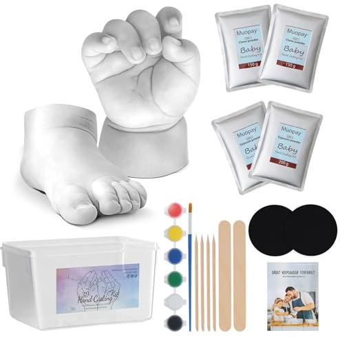 Muopay Baby Casting Kit, Baby Handprint & Footprint Casting Kit, Gifts for New Moms, 3D Moulding Gift Set for Girls and Boys, Personalized Keepsake Stuff