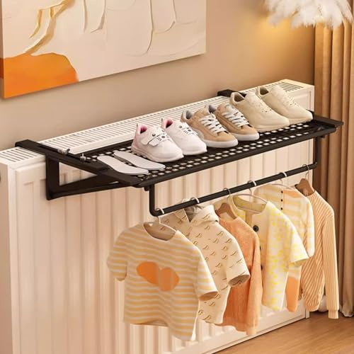 Towel Rail Holder, Strong Iron Build, Adjustable Telescopic Arms, No Drilling, Organize Towels and Bathroom Utensils