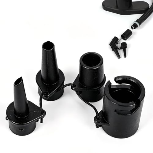 QEQSHQO Adaptateur Gonflage Paddle SUP 4 Pièces Noir, Kit Embouts Valve Universels pour Kayak Bateau Gonflable, Pompe à Air, Matelas, Canoë - Polyvalent et Robuste