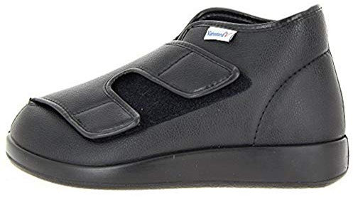 VAROMED London 60924-60 Unisex-Erwachsene Damen Herren Hausschuhe, Therapieschuhe, Verbandsschuhe schwarz, EU Größe 46