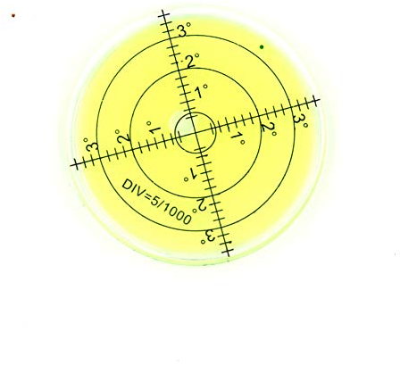 Bullseye Niveau à bulle circulaire en plastique Jaune Ø66 mm