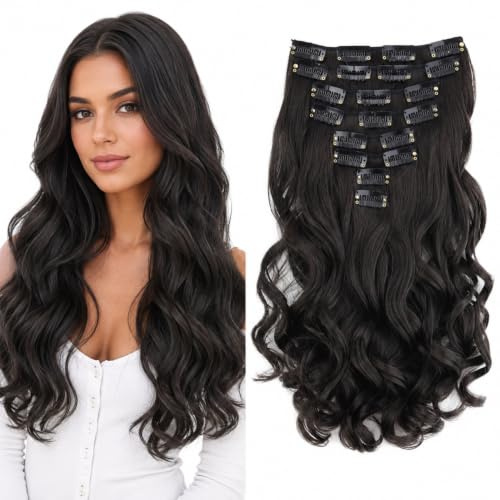 CAISHA XXL 8er CLIP IN EXTENSIONS Haarteil Dunkelbraun CES102-1