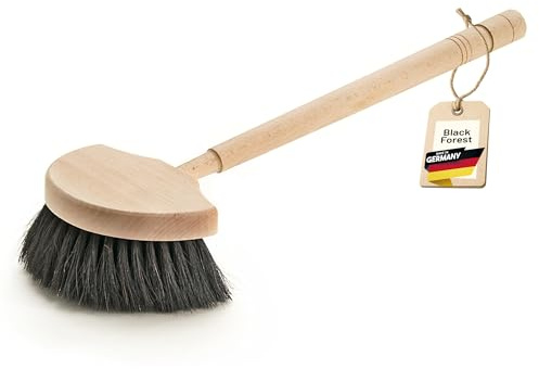 Peggy Perfect Fensterwascher Halbmond, Buchenholz und Naturhaar. Fensterbürste mit Einer Länge von 46,5cm