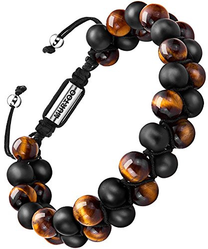 murtoo armband männer armband herren perlenarmband stein armband(tigerauge,onyx,8mm)