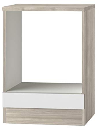 idealShopping GmbH Küchen Herdumbauschrank mit Arbeitsplatte Genf U634-9 in weiß 60 cm