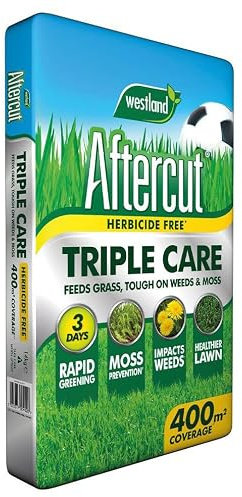 Westland Aftercut Triple Care Herbicide Free Lawn Feed Weed and Moss Killer 400sqm