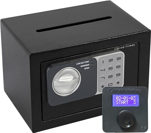 Genie Hand – Tresor mit Zeitschloss – B-Schloss – Anti-Bounce-Technologie (Klein mit Einwurfschlitz)