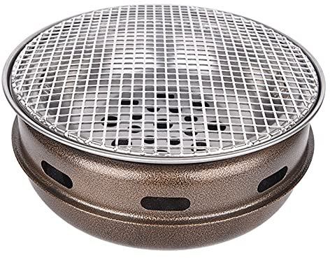 barbecue portatile Barbecue multifunzionale Barbecue Griglia rotonda Griglia da tavolo BBQ GRILL GRILL Ferro metallico □ Stufa grill da campeggio portatile, 11.0 × 11,0 × 4.9  Picnic all'aperto