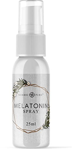 Melatonin Spray, mit Passionsblume & Vitamin B6-0,5 mg liquid Melatonin pro Sprühstoß, natürliches Schlafhormon, 25 ml Einschlafspray - Ohne Alkohol, Hochdosiert & Made in Germany