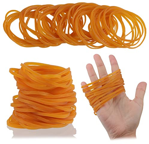 NA Bandes Élastiques en Caoutchouc, Bande élastique en Caoutchouc Jaune, Élastiques Caoutchouc Grande Taille 3mm, pour Bureau Famille Fournitures Scolaires(150 Pièces)