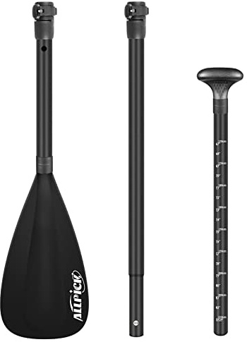 ALLPICK SUP Paddle Abnehmbares 3-teiliges Teleskoppaddel für Stand Up Paddle Boards, verstellbar 170–210 cm, ultraleichtes Aluminium