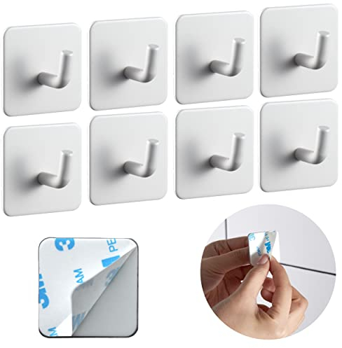 DEKAZIA® 8 Klebehaken Bad | Wandhaken grau beige milk coffee Haken selbstklebend Handtuchhaken Küchenhaken selbstklebende Haken Handtuchhalter ohne Bohren Kleiderhaken Handtuch Haken Küche Edelstahl