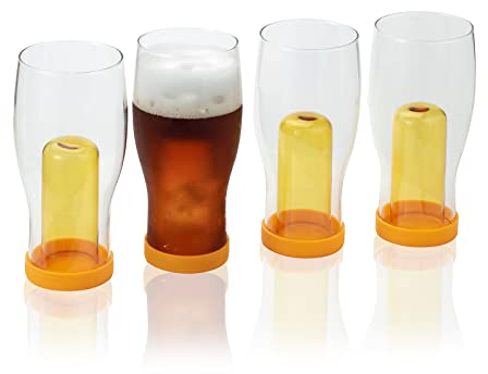 1500° C TABLETOP Lot de 4 verres à bière artisanale, à double paroi, 595,7 ml, verre à bière Professiona Cadeau pour les amateurs de bière, verres à bière classiques pour hommes et amateurs de bière
