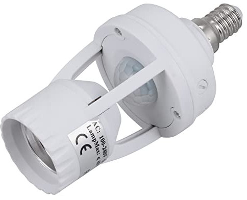 LABRIMP 1stk E14 Induktionslampenfassung Lampensockel-adapter-konverter Bewegungssensor Licht Buchse Birnenkonverter Glühbirnen- Lampenadapter Schrauben E27 Weiß Spender