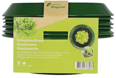 Andermatt Biogarten SchneckenStopp FE klein – 6er Pack, natürlicher Schneckenschutz aus robustem Stahlblech, wiederverwendbarer Schneckenkragen, das Schweizer Original, grün