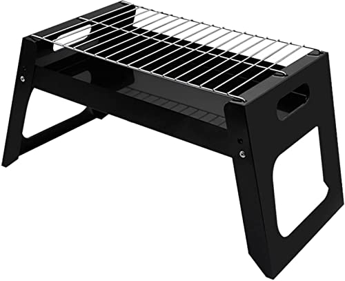 Tragbarer Tischgrill, Holzkohlegrill, tragbarer klappbarer Holzkohle-Tischgrill aus Edelstahl für Kebab und Fleischsteak