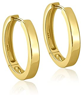 Mary & Jules Chunky Creolen Gold aus 925 Sterling Silber vergoldet, goldene Ohrringe Damen aus recyceltem Silber, Damen Ohrringe Gold, Echtschmuck Ohrstecker für Frauen und Mädchen