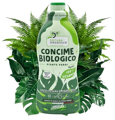 NaturaOrganica | Concime Biologico per Piante Verdi 750 mL Fertilizzante Specifico per Piante da Interno in Vaso o in Terra da Esterno Concime Liquido per Piante Universale