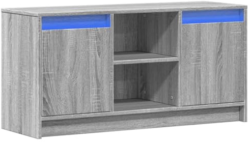 vidaXL Meuble TV avec LED Sonoma Gris 100x34x50 cm Bois d'ingénierie