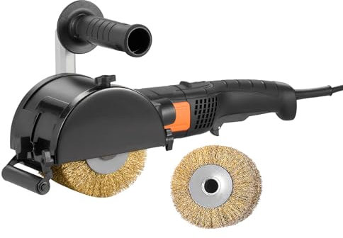 VEVOR Pulidora de Superficies de 6 Velocidades Variables de 1300 W, Pulidora de Metales Eléctrica de Mano con Rueda de Pulido de Alambre de Acero para Acero Inoxidable y Madera, 450 x 210 x 130 mm