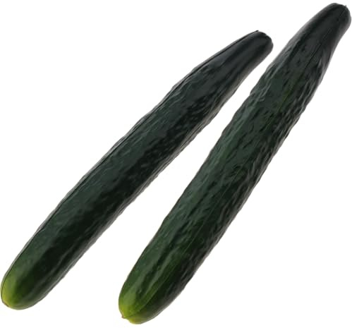 Funzhan 2pcs Artificial Cucumber Vegetable Decoration Faux Realistic Green Cucumber Fake Lifelike Ornament for Kitchen Simulation Home Party Christmas Harvest Food