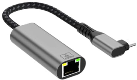 MOONDAME USB C To Ethernet Adapter 90 Degree Angled Type C To RJ45 Gigabit Ethernet Networking Adapter Dongle Converter For PC