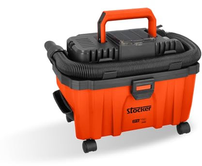 STOCKER - Aspirapolvere e Soffiatore a Batteria 21V Potente e Versatile - Filtro HEPA Classe M - 10L - 2 Velocità - Compatibile Linea POWER 21V (Batteria Non Inclusa)