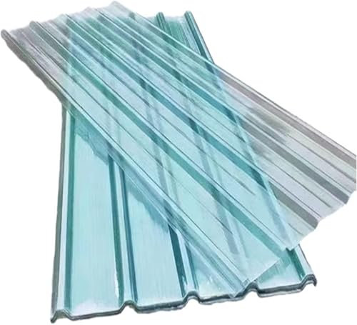 Usknxiu Klare Dachplatte Transparente Tageslichtplatten 2 mm Dicke Tageslichtplatte aus GFK, Sonnenschutz-Dachverkleidungsplatte, gewellte Dachplatten,3pcs,0.9 * 0.8M