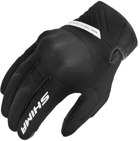 SHIMA SONIC Guanti Moto Estivi Uomo Tessile Pelle Corto Ventilato Omologati Guanto per Motocicletta Ventilata Touchscreen Motocross Protettore Rinforzato Abbigliamento Città (Uomini, Bianco, M)
