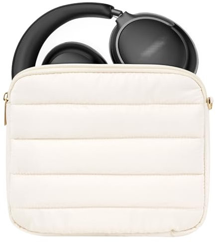 Geekria NOVA Pochette de rechange pour casque audio Bose QC Ultra, JBL Tour One M3, Skullcandy Hesh ANC – Étui de transport de voyage avec rangement de câble (ivoire)