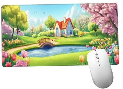 Verde Alfombrilla Ratón 1400x600x3mm Alfombrilla Raton XXL con Base de Goma Antideslizante, Accesorios Gaming Paisaje, Ordenador Gamer Regalos, Mouse Pad Gaming Mejora La Precisión Y La Velocida Y1108