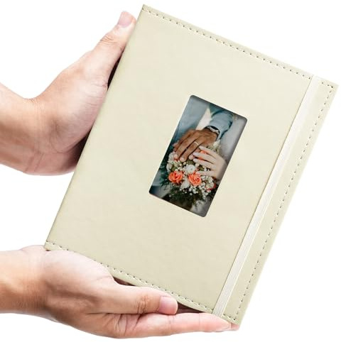 Vienrose 208 Photos Mini Photo Album Polaroid with Custom Window, 2 x 3 Inch Instax Photo Fujifilm Album Mini 12 11 99 40, for Snap SocialMatic Instant & Zip Printers, Beige 1 Pack