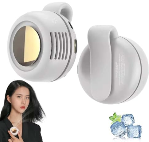 Aerobreeze Whirlwind Leafless Mini Fan(3-Speed), 2025 Upgrade Clip on Fans for Shirt, Small Whirlwind Clip Waist Neck Fan, Portable Silent Mini Bladeless Electric Fans for Outdoor & Travel (White)